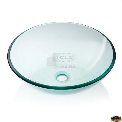 Vasque semi-sphérique en verre transparent